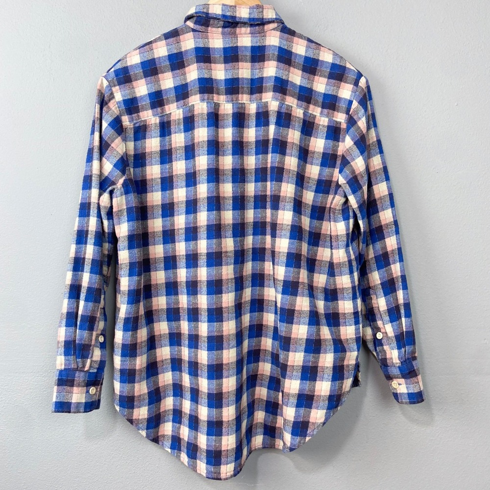 Madewell Flannel Sunday Shirt Size S Button Up Blue Pink Plaid Cabincore Western - Picture 8 of 15
